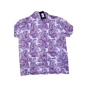 NEW: Oversized Short Sleeve Viscose Paisley Shirt